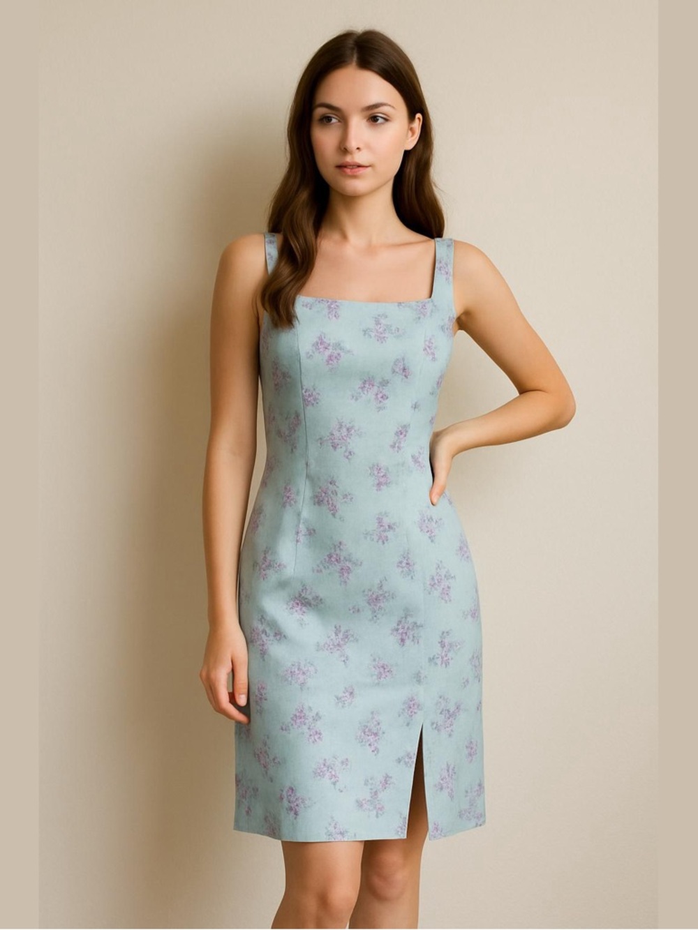 Ann Taylor Women’s Silk Linen Floral Knee Length Dress Size 12 Church Brunch